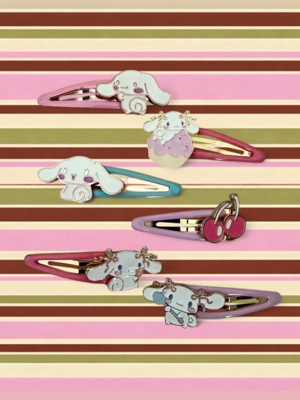 Sanrio Cinnamoroll hair clips set of 6 cherries
